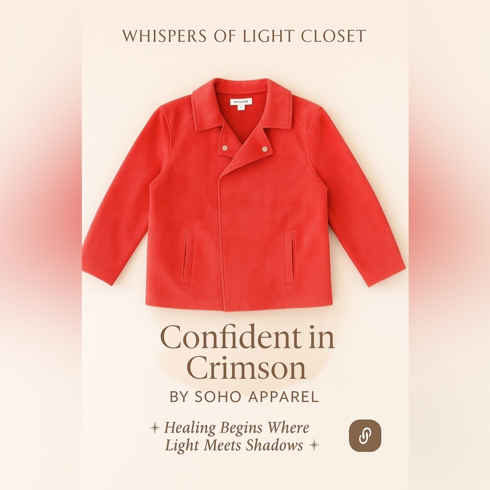 Soho Apparel Bright Red Pea Coat - Picture 5 of 6